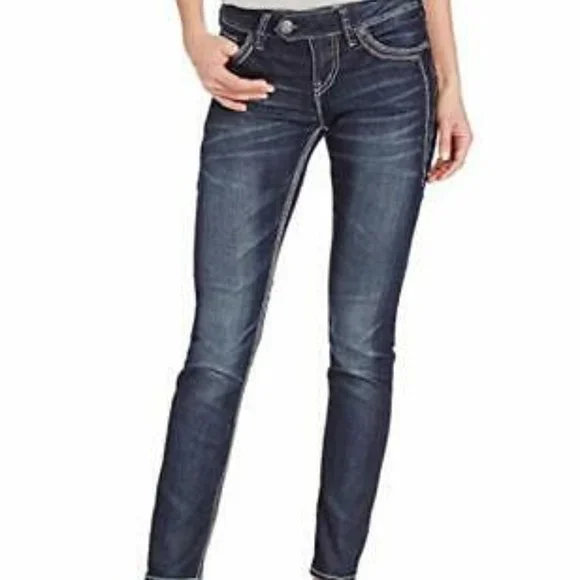NEW Silver Jeans Tuesday Mid Rise Skinny Jean 25 - Picture 1 of 7